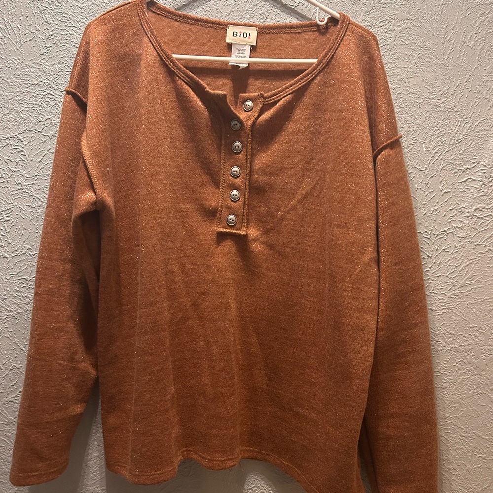 BiBi Copper Button-Up Top - image 1